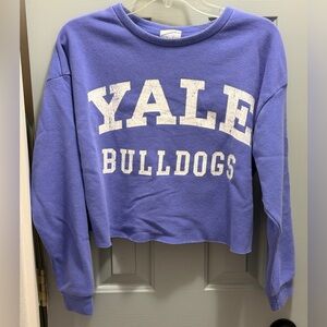 YALE Bulldogs Small Sweatshirt Cropped Women’s Purple Licensed Yale University